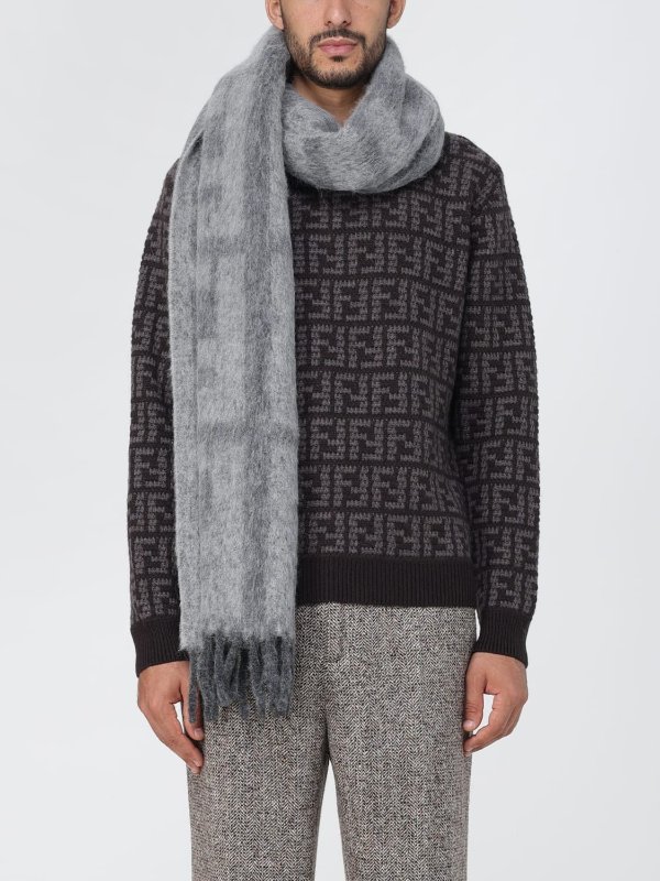 : wool scarf - Charcoal |scarf FXS729APWA online at GIGLIO.COM