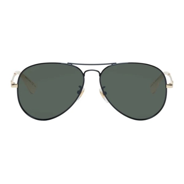 Black & Grey Aviator Sunglasses