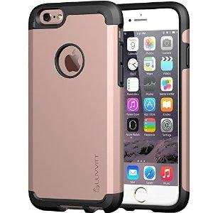 iPhone 6s Case, LUVVITT [Ultra Armor] Shock Absorbing Case Best Heavy Duty Dual Layer Tough Cover for Apple iPhone 6 / iPhone 6s - Black / Rose Gold
