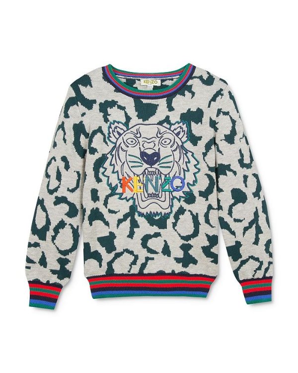 Boys' Leopard-Pattern Logo Sweater - Little Kid