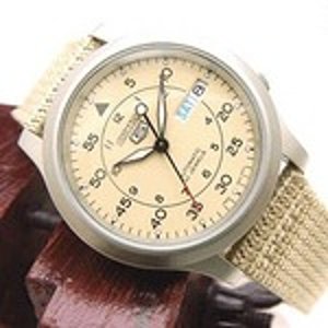 Seiko Men's SNK803 Seiko 5 Automatic Watch with Beige Canvas Strap