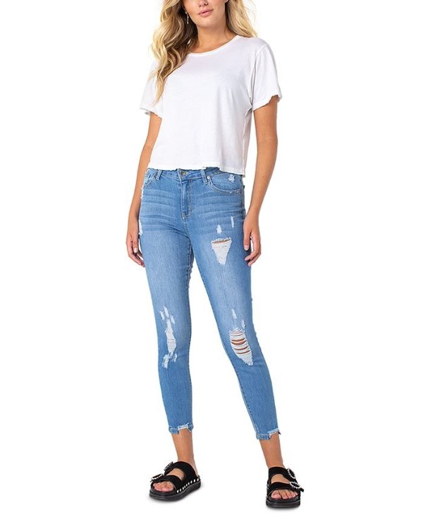 Ripped Skinny Ankle Jeans