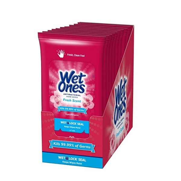 Wet Ones 抗菌湿巾 20张/包 10包入