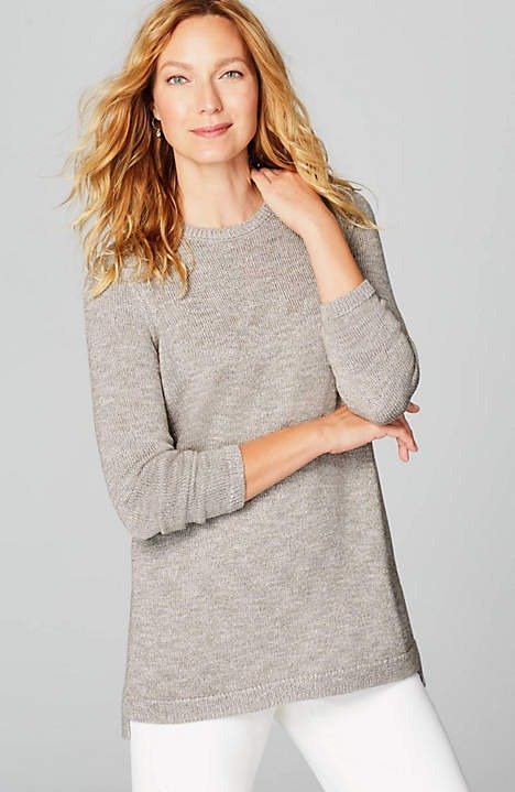 Shimmering High-Low Sweater