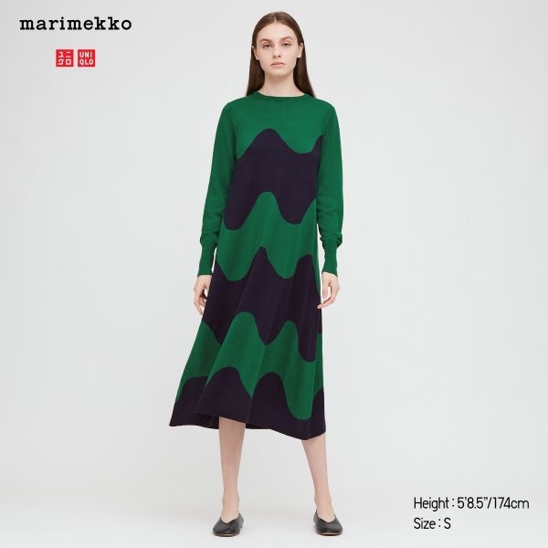 WOMEN MERINO-BLEND A-LINE DRESS (MARIMEKKO)