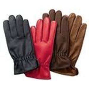 Woman Within Women's Fleece-Lined Leather Gloves