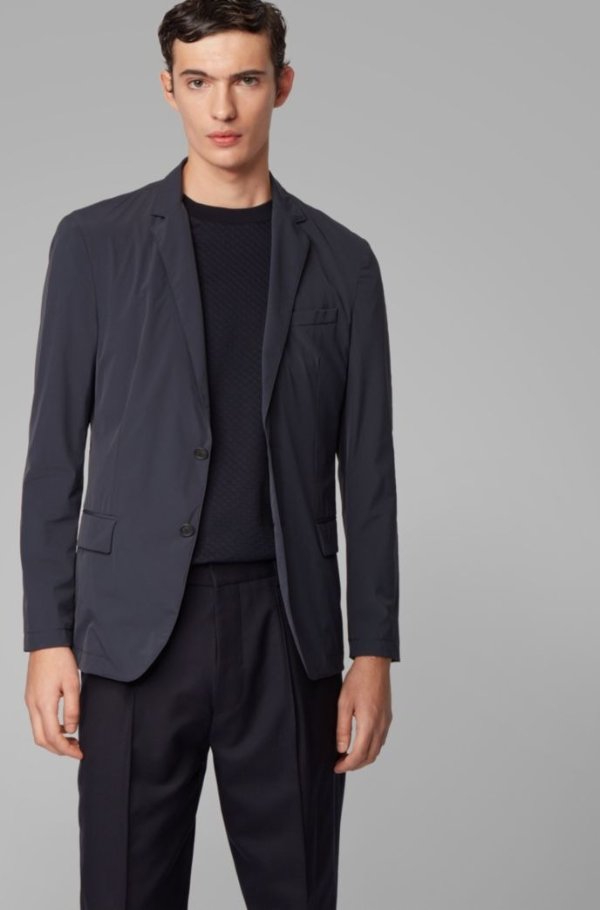 Slim-fit jacket in stretch fabric with notch lapels