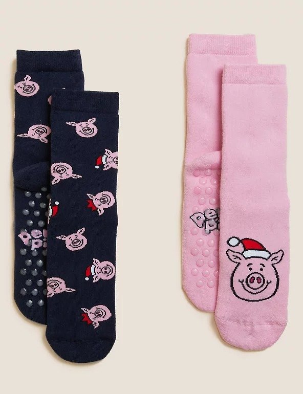 2pk Percy Pig™ Cosy Socks | M&S Collection | M&S