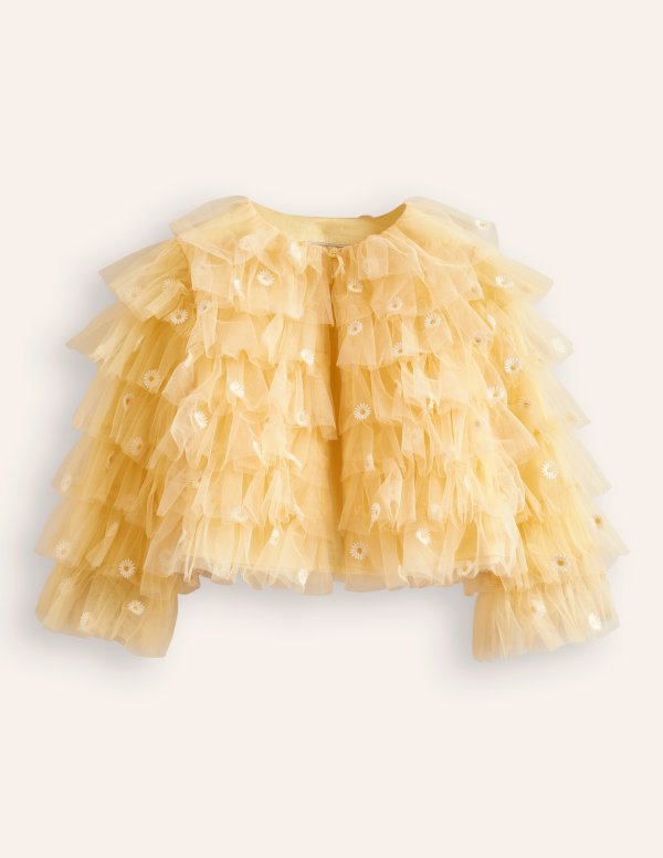 Tiered Tulle JacketSpring Yellow Daisies