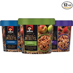 Quaker Real Medleys Oatmeal+, Variety Pack, Instant Oatmeal+ Breakfast Cereal (12 Cups) (Packaging May Vary) @ Amazon