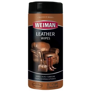 Weiman Leather Wipes - Non Toxic Clean Condition UV Protection Help Prevent Cracking or Fading of Leather Couches, Car Seats, Shoes, Purses @ Amazon