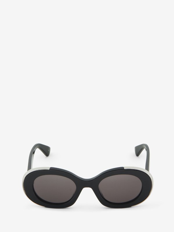 Women's The Grip Oval Sunglasses in Black/smoke