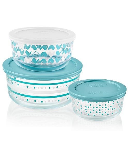 Doodle Decorated 6-Pc. Food Storage Containers