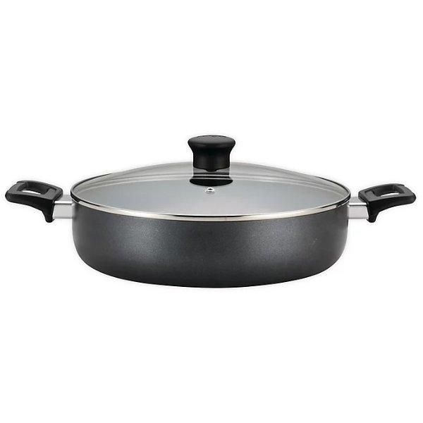 T-fal® Pure Cook Nonstick 5 qt. Aluminum Covered Saute Pan in Black | Bed Bath & Beyond