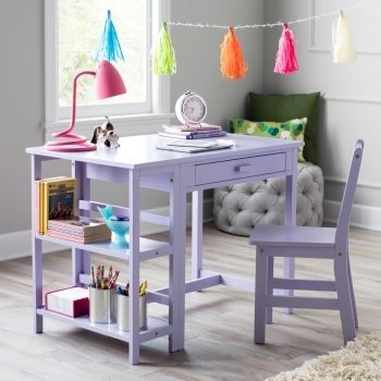Writing Workstation Desk and Chair - Lavender