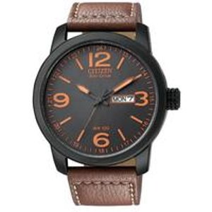 Citizen Men's BM8475-26E "Eco-Drive" Stainless Steel and Synthetic Leather Strap Watch