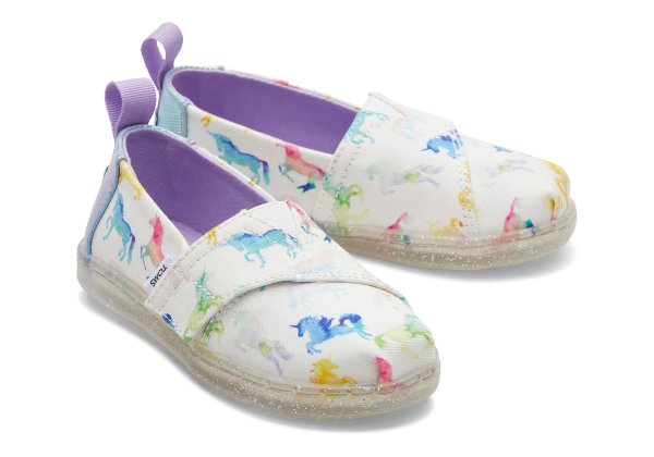 Kids Tiny Alpargata Watercolor Unicorns Toddler Shoe