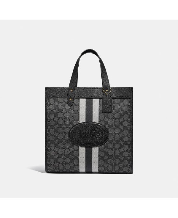Field Tote In Signature Jacquard With Coach Branding