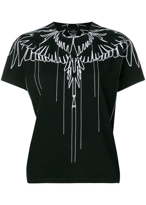 Stitching Wings Print T-shirt