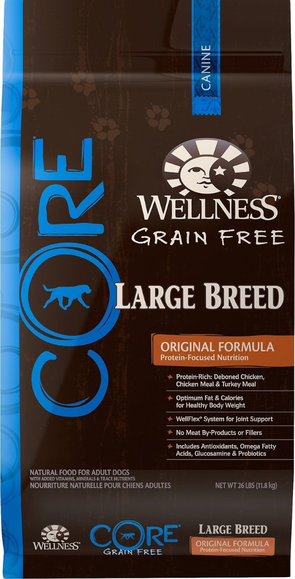 CORE Grain-Free Large Breed Chicken & Turkey Recipe Dry Dog Food, 26-lb bag - Chewy.com