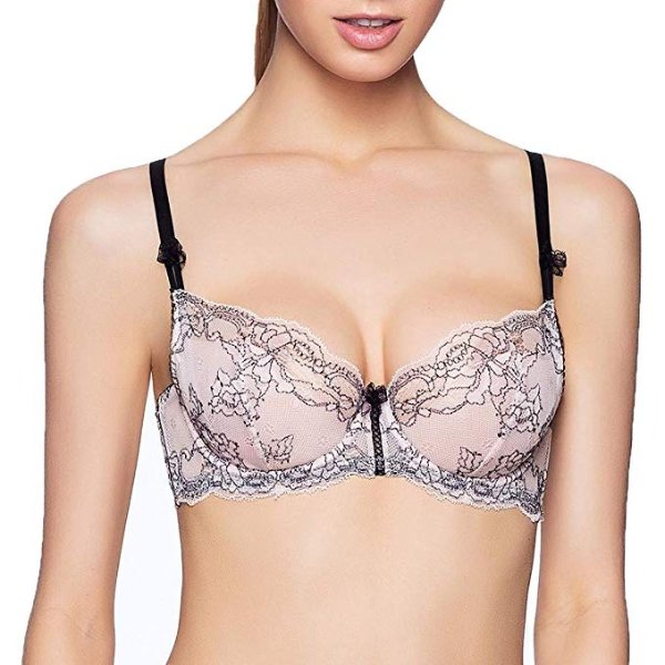 Joyce Unlined Floral Lace Bra for Women Demi Non-Padded Comfort Support Underwire