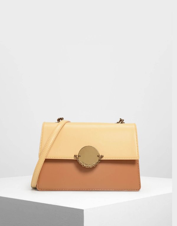 Yellow Chain Link Clutch & Crossbody | CHARLES & KEITH