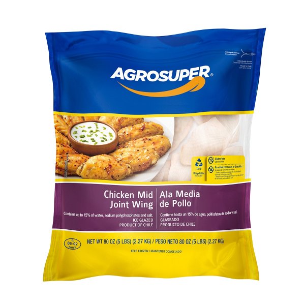Agrosuper Chicken Mid Joint Wings 5 lb
