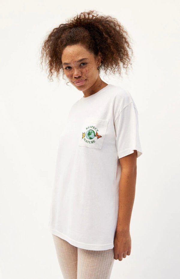 Respect Globe Butterfly Recycled T-Shirt