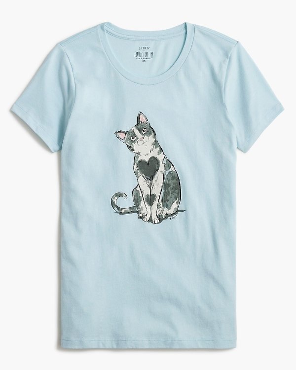 Cats with hearts graphic tee