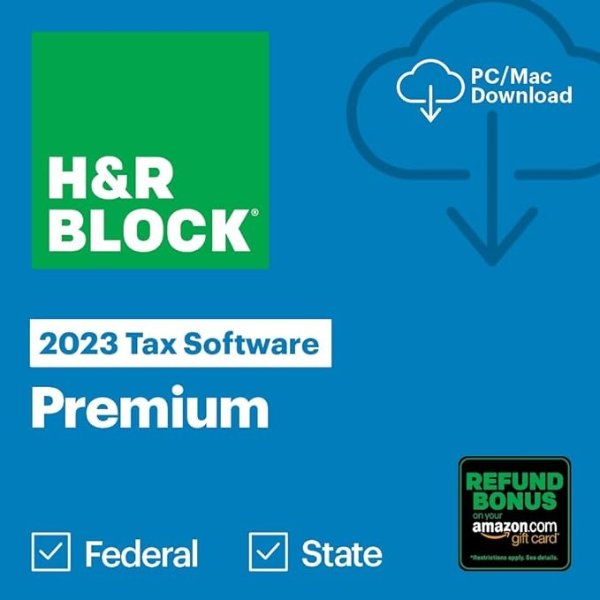 Tax Software Premium 2023 with Refund Bonus Offer (Amazon Exclusive) (PC/MAC Download)