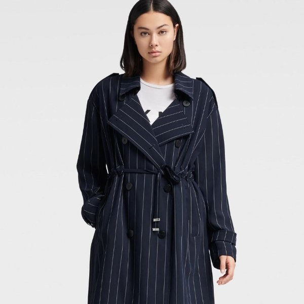 STRIPED TRENCH COAT