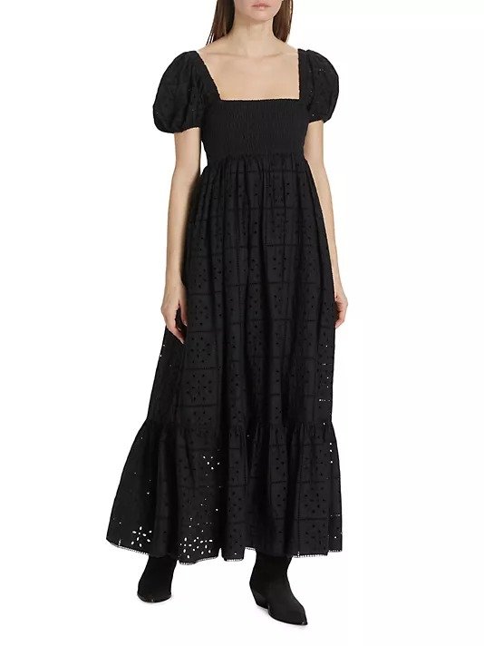 Broderie Anglaise Cotton Maxi Dress
