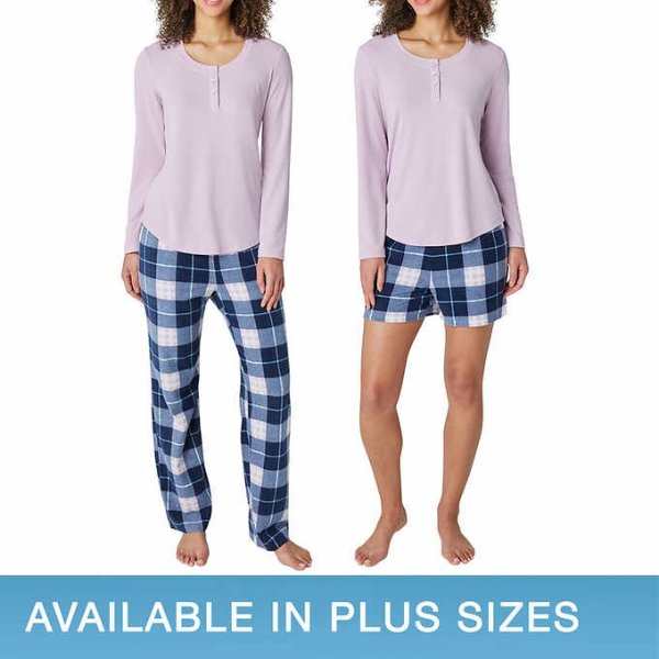 Bauer Ladies' 3-Piece Waffle Fleece Pajama Set