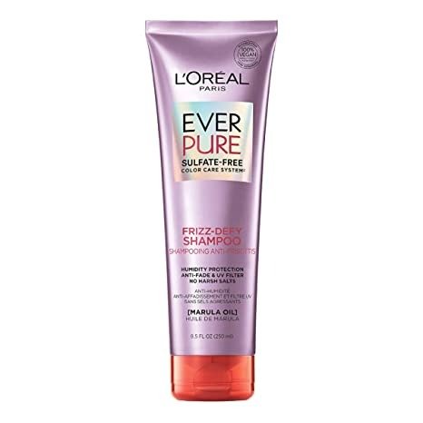L'Oreal Paris EverPure Sulfate Free Frizz Defy Shampoo, with Marula Oil, 8.5 Fl; Oz (Packaging May Vary)