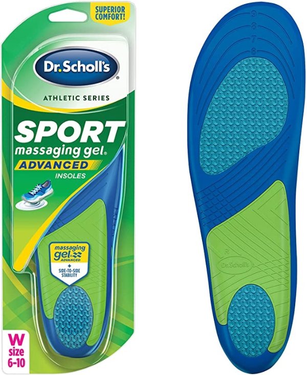 Dr. Scholl’s SPORT Insoles // Superior Shock Absorption and Arch Support to Reduce Muscle Fatigue and Stress on Lower Body Joints (for Women's 6-10, also available for Men's 8-14)
