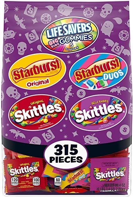 , SKITTLES & LIFE SAVERS Gummies Halloween Candy Fun Size Variety Mix, 99.4 Ounce Bag (315 Count)