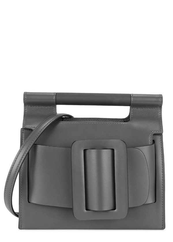 Romeo small charcoal leather cross-body bag