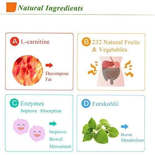 Diet Enzyme with 232 Natural Vegetables & Fruits for Fat-Burning&Decomposition.120 Count