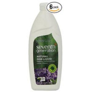 Seventh Generation纯天然洗洁精, 薰衣草&薄荷味, 25盎司/瓶, 6瓶