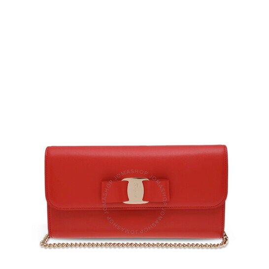 Ladies Small Vara Bow Shoulder Bag in Red/White