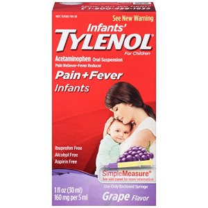 Infants' Tylenol Pain Reliever-Fever Reducer, Oral Suspension, Grape Flavor, 1 oz