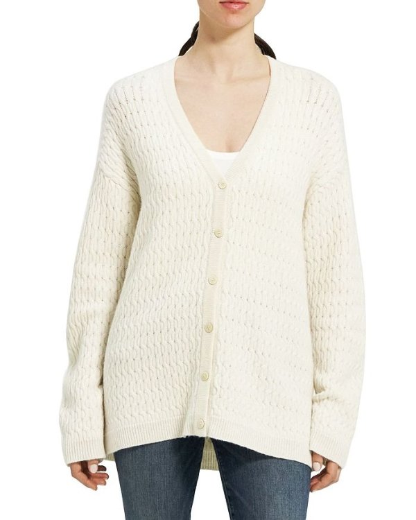 Long Cable Knit Cardigan