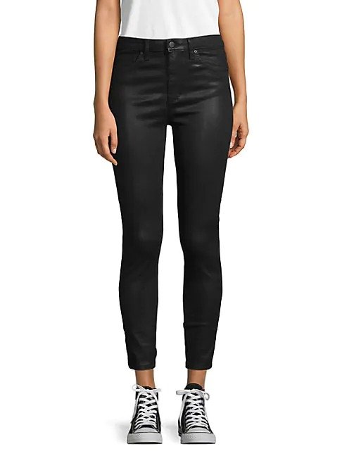 Coated High-Rise Ankle Skinny Jeans