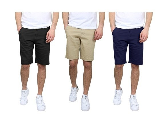 3-Pack Cotton Stretch Slim Fit Chino Shorts (Sizes, 28-44)