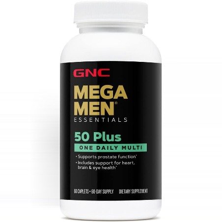 Mega Men 50 Plus One Daily Multivitamin for Men, 60 Count, Take One A Day, Supports Prostate, Heart, Brain, and Eye Health