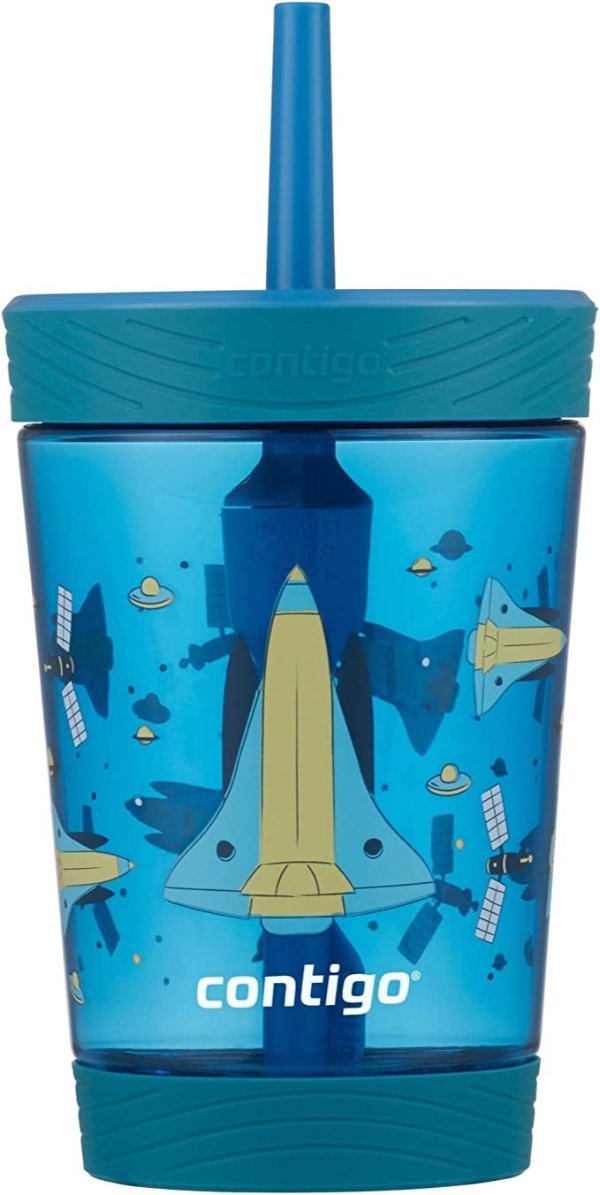Spill-Proof Tumbler with Straw, 1 Count (Pack of 1), Gummy & Spaceship