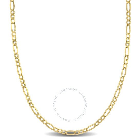 10k Yellow Gold Men's 2.5 mm Figaro Link Chain Necklace 22"