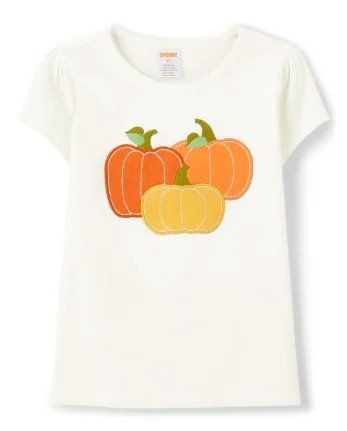 Girls Short Sleeve Embroidered Pumpkin Top - Perfect Pumpkin | Gymboree - SNOW