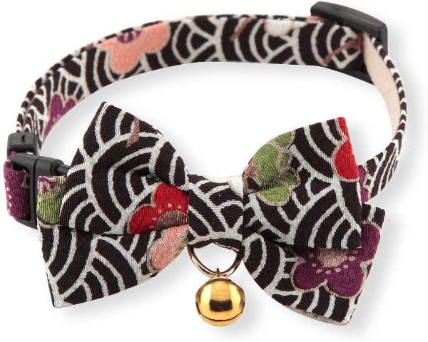 NECOICHI Matsuri Bow Tie Cat Collar, Black - Chewy.com