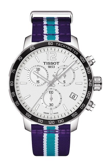 Men's NBA Charlotte Hornets Quickster Chronograph Swiss Quartz Watch, 42mm